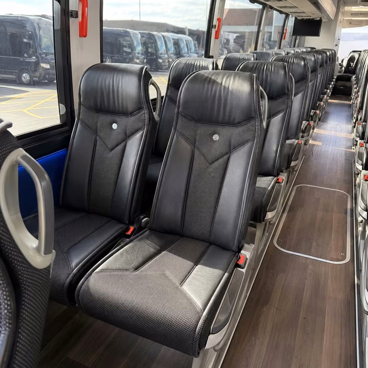 56 passenger charter bus inside